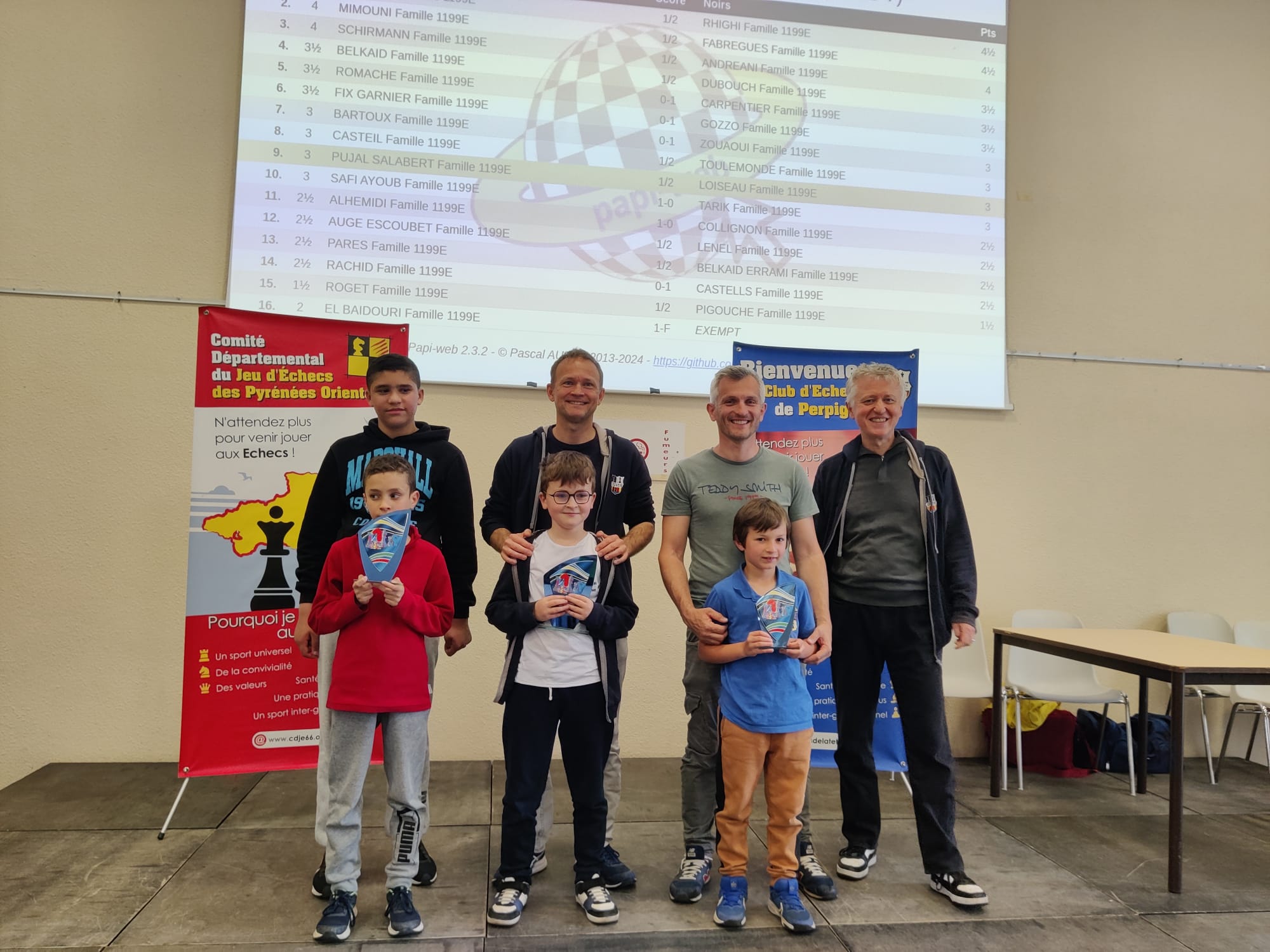 Podium du tournoi des familles du 10 Mai 2025