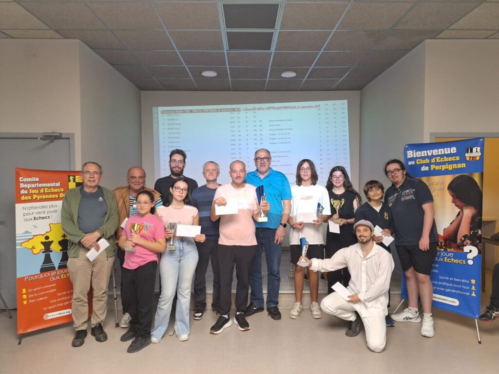 Podium Open Rapide FIDE Perpignan 28 Septembre 2025