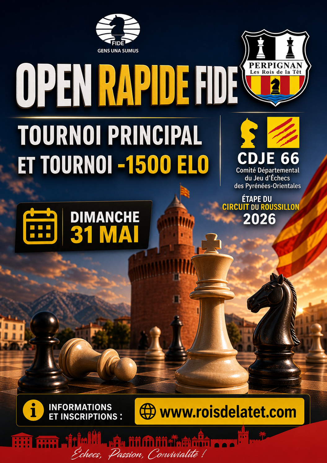 Open Rapide FIDE Perpignan 31 Mai 2026